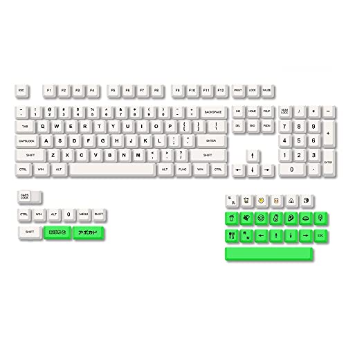 Tassety Avocado-Tastenkappen, XDA-Profil, englische PBT-Tastatur, mechanische Tastatur, 135 Tasten, Milchgrün, Sublimations-Tastatur-Tastenkappe von Tassety