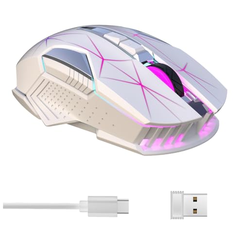 Tassety Kabellose Gaming-Maus, Bluetooth, RGB, wiederaufladbar, 2,4 G, USB, schnurlose Computer-Maus für Laptop, OS, PC, Tassety Kabellose Gaming-Maus, Bluetooth, RGB, wiederaufladbar, 2,4 G, USB, schnurlose Computer-Maus für Laptop, OS, PC, von Tassety