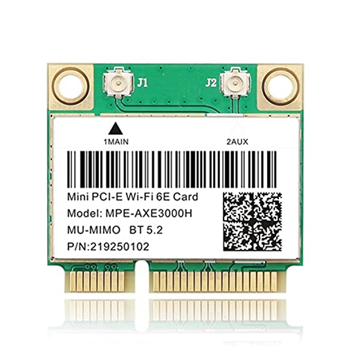 Tassety WiFi 6E 2400Mbps AX210 -AXE3000H Wireless Mini PCI-E-Karte für BT 5.2 802.11AX 2.4G/5G/6Ghz Wlan Netzwerkkartenadapter Tassety WiFi 6E 2400Mbps AX210 -AXE3000H Wireless Mini PCI-E-Karte für BT 5.2 802.11AX 2.4G/5G/6Ghz Wlan Netzwerkkartenadapter von Tassety