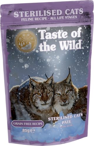 Torte Feline Erwachsene STERILISED Beutel, 12 x 85 g von Taste of the wild