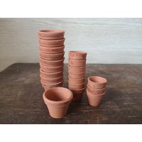 Miniatur Blumentöpfe Set Von 10 Keramiktopfset Terracotta Kleine Keramiktöpfe von TasteVintage