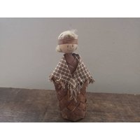 Vintage Handgemachte Birke Rinde Puppe Ornament Bio Figur von TasteVintage