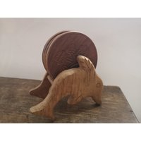 Vintage Holzuntersetzer 6Er Set Delfin Untersetzer Rustikale Getränkehalter Pads Rustikales Tischdekor von TasteVintage