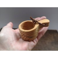 Vintage Kleine Sami Tasse Handgeschnitzt Holz Scoop Miniatur Handarbeit Geschenk Für Ihn Norweger Holztasse von TasteVintage