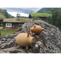 Vintage Mid Century Salz Und Pfefferstreuer Aus Holz Schwein 2Er Set Gewürzset 60Er Jahre von TasteVintage