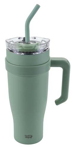 TASTY Isoliertrinkbecher – 1200 ml in Grün – Doppelwandig & auslaufsicher, inkl. Trinkhalm – Für Warm- und Kaltgetränke TASTY Isoliertrinkbecher – 1200 ml in Grün – Doppelwandig & auslaufsicher, inkl. Trinkhalm – Für Warm- und Kaltgetränke von Tasty