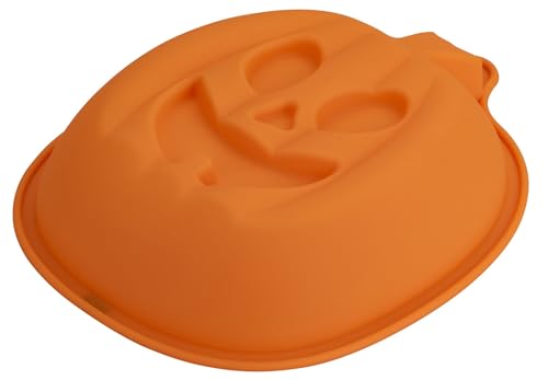 TASTY Silikon Motivbackform Kürbis – 26 x 20,5 cm, Gefrierfest -40 °C & Hitzebeständig bis 230°C, Für Halloween in knalligem Kürbis-Orange von Tasty