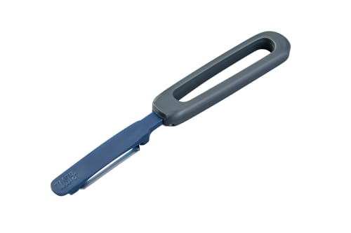 Tasty Klappschäler - Hochwertiger Gemüse- und Kartoffelschäler aus Edelstahl und Kunststoff PP, Streifenschäler für Obst & Gemüse, Universalschäler, 19,5x2,5cm, Grau/Blau/Silber Tasty Klappschäler - Hochwertiger Gemüse- und Kartoffelschäler aus Edelstahl und Kunststoff PP, Streifenschäler für Obst & Gemüse, Universalschäler, 19,5x2,5cm, Grau/Blau/Silber von Tasty
