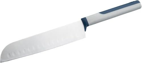 Tasty Santokumesser Live Knife– 18cm Klinge – Für präzises Schneiden in Küche: Hacken, Würfeln, Filieren – Grau/Blau/Silber von Tasty