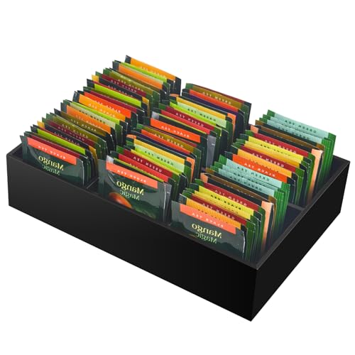 Tasybox Teebeutelorganizer, schwarzer Acryl-Teebeutelhalter mit 6 Fächern, Teebeutelaufbewahrung für Schublade, Speisekammer, Küche, Schrank, Arbeitsplatte Tasybox Teebeutelorganizer, schwarzer Acryl-Teebeutelhalter mit 6 Fächern, Teebeutelaufbewahrung für Schublade, Speisekammer, Küche, Schrank, Arbeitsplatte von Tasybox