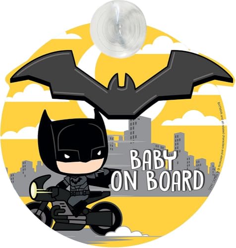 DC Comics Autoschild Baby on Board mit Grafik Batman Saugnapf von TataWay in viaggio si cresce
