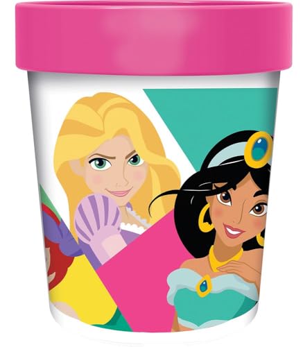 Disney Pink Plastikbecher für Mädchen Prinzessinnen Jasmine Rapunzel Belle Schneewittchen Ariel Cinderella Dornröschen 260 ml mit rutschfestem Boden von Stor
