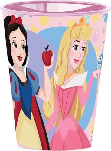 Disney Princess Aurora Ariel Plastikbecher für Mädchen, 260 ml, rosa, mit Ausguss zum einfachen Trinken von STOR