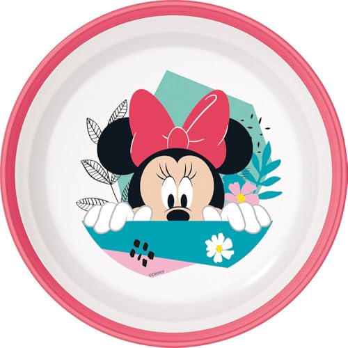 Disney Rosa und Weiß Mädchen Schüssel Minnie Kunststoff mit rutschfester Unterseite von TataWay in viaggio si cresce