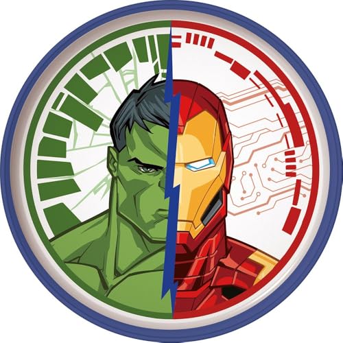 Marvel Avengers Iron Man Hulk Kunststoffplatte Weiß und Blau mit rutschfester Unterseite von TataWay in viaggio si cresce