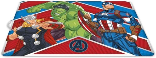Marvel Avengers Thor Hulk Captain America Tischset für Kinder, Blau und Rot von Stor