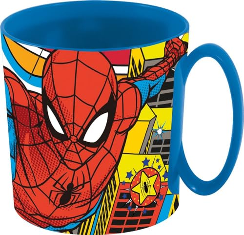 STOR Marvel Spiderman Spider-Man 350 ml mikrowellengeeigneter Kunststoffbecher für Kinder von STOR