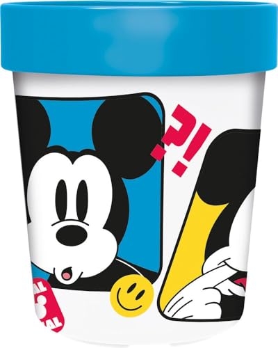 Disney Mickey Mouse Becher für Kinder, Mickey Maus, 260 ml, mit rutschfester Unterseite von Tataway in viaggio si cresce