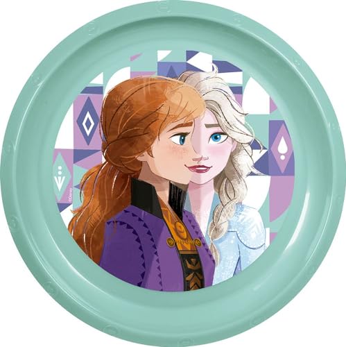 Tataway in viaggio si cresce Disney Blue Speiseteller für Kinder aus Frozen-Kunststoff, stoßfest und wiederverwendbar von Tataway in viaggio si cresce