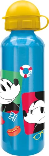 Tataway in viaggio si cresce Disney blaue Wasserflasche für Kinder aus Aluminium Mickey Mouse Mickey Mouse 530 ml mit Ausguss und Sicherheitsverschluss von Tataway in viaggio si cresce