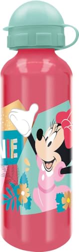 Tataway in viaggio si cresce Disney rosa Aluminium-Wasserflasche für Mädchen Minnie Mouse 530 ml mit Ausgießer und Sicherheitsverschluss von Tataway in viaggio si cresce