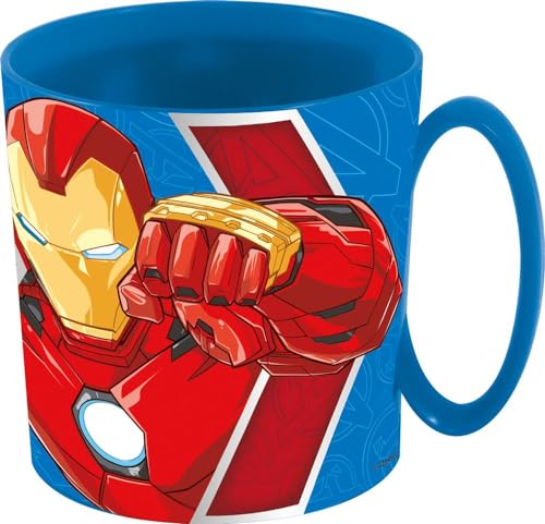 TataWay in viaggio si cresce Marvel Avengers Iron Man Captain America Kunststoff Blau, 350 ml von TataWay in viaggio si cresce