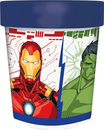 TataWay in viaggio si cresce Marvel Kinderbecher Avengers Iron Man Hulk Captain America Captain Marvel 260 ml mit rutschfester Unterseite von TataWay in viaggio si cresce