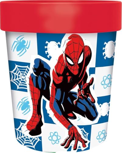 TataWay in viaggio si cresce Marvel Kinderbecher Spiderman Herren Spinne Kunststoff rot 260 ml mit rutschfester Unterseite von TataWay in viaggio si cresce