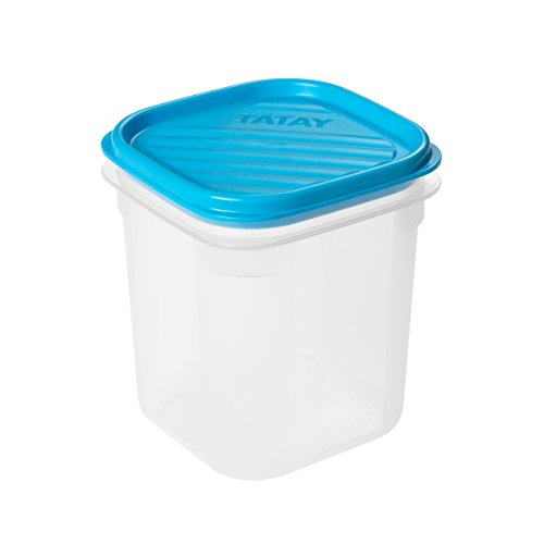 Tatay Frischhaltedose , Airtight, 0,7L von Kapazität, flexible Druckdeckel, BPA frei, Geeignet Mikrowelle und Spülmaschine, Blau. Maße: 10 x 10 x 11,7 cm von TATAY