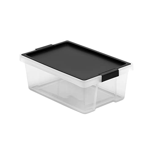 Tatay Aufbewahrungsbox mit Deckel, 7L, mit Griffen, Deckel aus 100 Prozent recycelten Materialien, Transparent, BPA-frei, Schwarz. Maße 25 x 36 x 13 cm, 1157602 von TATAY