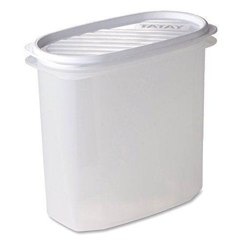Tatay Frischhaltedose , Vakuum, 2 l Kapazität, flexible Druckdeckel, BPA frei, Geeignet Mikrowelle und Geschirrspüler, Weiß. Maße: 18,4 x 9,7 x 17,8 cm von TATAY