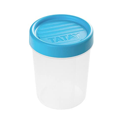 Tatay Frischhaltedose, Airtight, 0.4L von Kapazität, Schraubdeckel, BPA frei, Geeignet Mikrowelle und Spülmaschine, Blau. Maße: 8,5 x 8,5 x 11,1 cm von TATAY