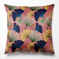 Ginkgo Rosy Samtkissen, Samtkissen Luxus Wohndekor Kissenbezüge, Luxe Kissen, Gemustertes Design, Maximalist von TatieLou