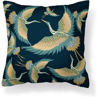 Pachamama Indigo Kissen, Samtkissen, Luxus, Wohnkultur, Kissenbezüge, Luxe Gemustertes Vogeldesign, Maximalist von TatieLou