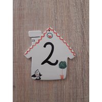 Benutzerdefinierte Keramik-Hausnummer-Kachel, Keramik-Hausnummer Mit Katze, Outdoor-Nummern von TatjanaCeramics