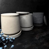 Becher + Untersetzter Beton Design | Topf Industrial-Design Deko 2025 Handmade Wohndesign Industrial Style Loft-Style von TatjanaFink