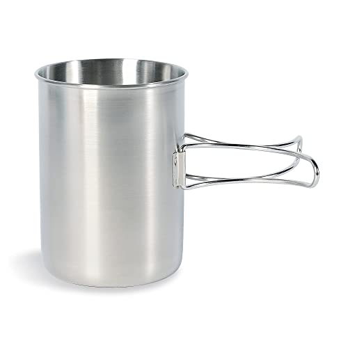 Tatonka Becher Handle Mug 850 ml - Tasse aus rostfreiem Edelstahl - Mit Klappgriffen und Volumenskalierung - kompatibel mit Nalgene Weithals 1L von Tatonka