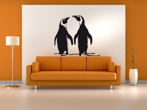 Tattoomaker Wandtattoo Wandaufkleber Sticker Pinguine Pinguin Paar Motiv: #74a schwarz 60 x 60cm von Tattoomaker