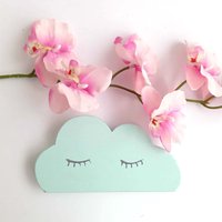 Holzwolke Mint Rosa Weiß Blau, Pastellfarben , Wolke Dekowolke Kinderzimmer Holzdeko Deko von TatueTataKoeln