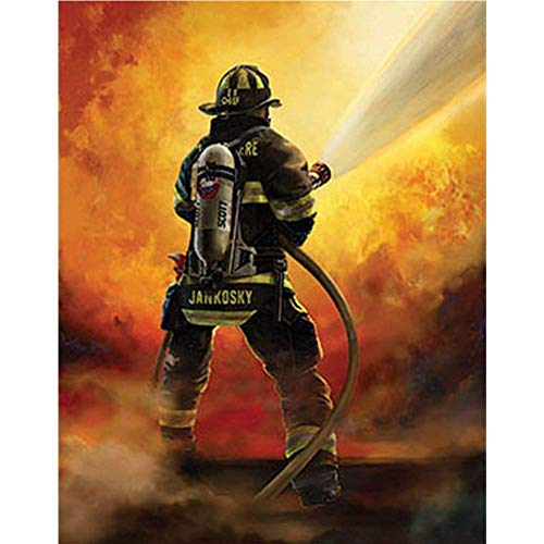 Tatuner DIY 5D Voll Bohrer Diamant Malerei Kits Feuerwehrmänner Diamond Painting Kristall Strass Stickerei gemälde Kreuzstich Kunsthandwerk für Home Wand-DecorRound Drill40x60cm von Tatuner