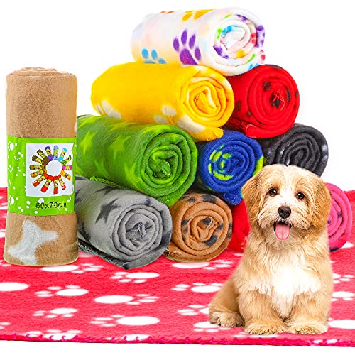 12 Stück Welpendecke, weiche Fleece-Haustierdecke, Hundedecken mit warmen Pfotenabdruck-Decke, waschbar, Schlafmatte, Bettdecken für Katzen, Welpen, Kätzchen und andere Kleintiere, 60 x 70 cm 12 Stück Welpendecke, weiche Fleece-Haustierdecke, Hundedecken mit warmen Pfotenabdruck-Decke, waschbar, Schlafmatte, Bettdecken für Katzen, Welpen, Kätzchen und andere Kleintiere, 60 x 70 cm von Tatuo