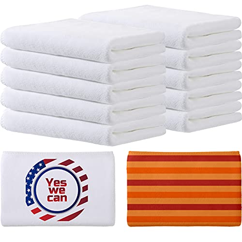 Sublimation Weiße Handtücher Mikrofaser Geschirrtuch Polyester Dickes Handtuch Handtuch für Bad und Geschirrtuch für Küche, 81,3 x 30,5 cm (10 Stück) von Tatuo