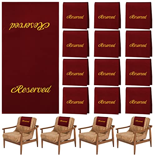 Tatuo 12 Stück Reserved Signs for Pews Reserved Pew Cloths 55,9 cm Reserved Seat Signs Placeholder for Church Pew Seats Hedding Seat Decoration Church Event (Burgundy and Gold) von Tatuo