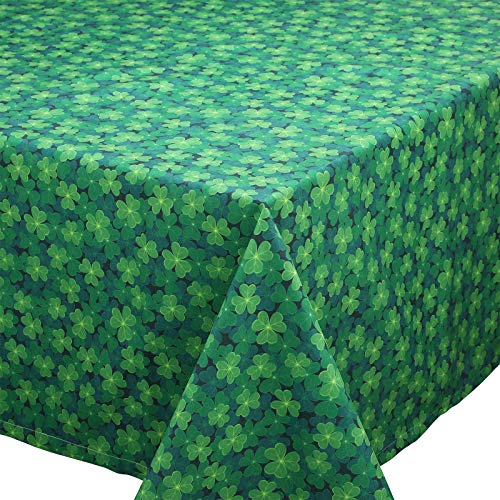 Tatuo St. Patrick's Day Tischdecke, Rechteckig, 140 x 200 cm, Grün, Polyester, Kleeblatt-Muster, Ideal für St. Patrick's Day, Familienessen und Picknick Tatuo St. Patrick's Day Tischdecke, Rechteckig, 140 x 200 cm, Grün, Polyester, Kleeblatt-Muster, Ideal für St. Patrick's Day, Familienessen und Picknick von Tatuo