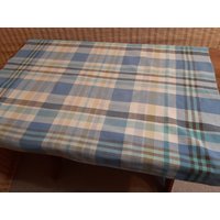 Vintage Finlayson Blau Weiß Gewebt Tischdecke, Karierte Retro Küche Tischdecke | 2 von TatysVintageStore