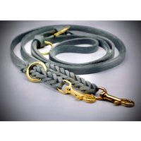 Hundeleine Fettlederleine Verstellbar von NordlichtDogsShop