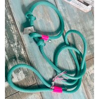 Retrieverleine Moxonleine Tauleine Aus Ppm Seil Mit Handschlaufe See Green Neon Pink von NordlichtDogsShop