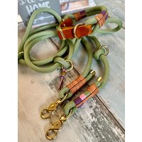 Tauleine Und Halsbamd Set Verstellbar Personalisiert Guacamole Messing von NordlichtDogsShop