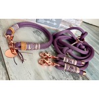 Tauhalsband Und Tauleine Malve Im Set Für Große Kleine Hunde von NordlichtDogsShop