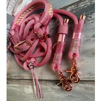 Neu Tauhalsband Und Tauleine Mit Leder Schnalle Verstellbar Rosa von NordlichtDogsShop